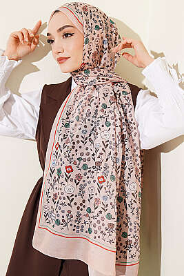 Botanik Desen Soft Şal Soğan Kabuğu - VERTU (NYD TEKSTİL)