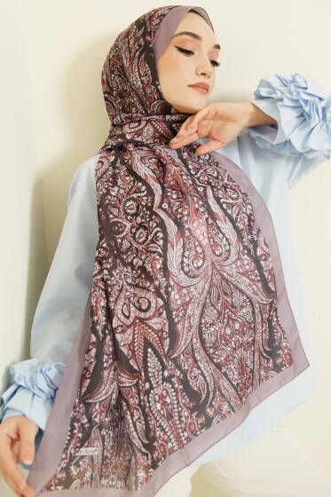 Boteh Desen Şal Açık Vizon - Başörtüsü