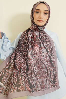 Boteh Desen Şal Açık Vizon - Başörtüsü
