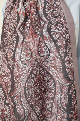 Boteh Desen Şal Açık Vizon - Başörtüsü