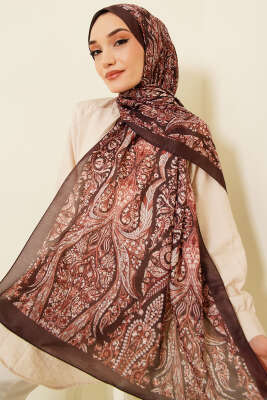 Boteh Desen Şal Kahve - Başörtüsü