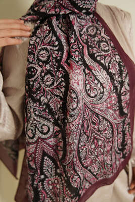 Boteh Desen Şal Mürdüm - Başörtüsü