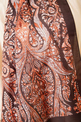 Boteh Desen Şal Siyah - Başörtüsü