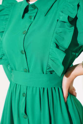 Boy Düğmeli Fırfırlı Elbise Benetton - Elbise