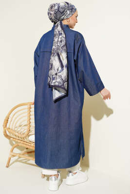 Boydan Çıtçıt Düğmeli Uzun Kot Tunik Lacivert - 700-100 TL Ürünler