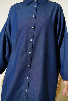 Boydan Çıtçıt Düğmeli Uzun Kot Tunik Lacivert - 700-100 TL Ürünler