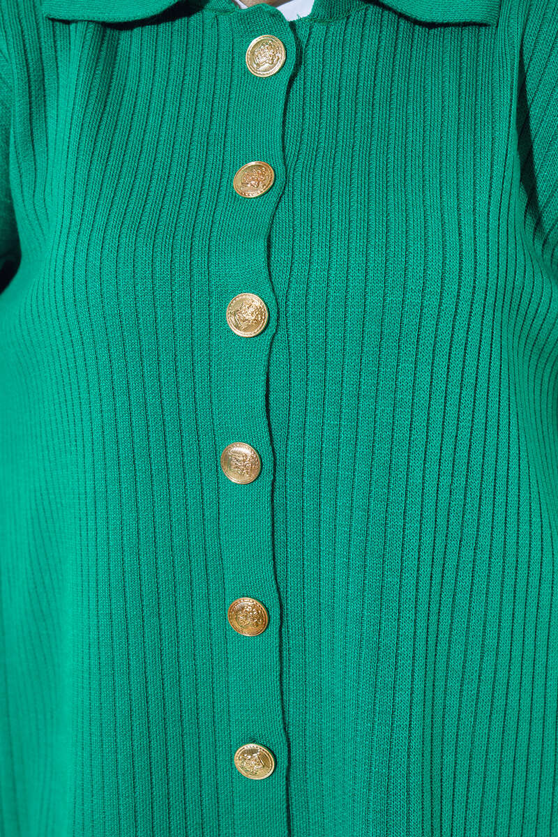 Boydan Düğmeli Fitilli İkili Takım Yeşil 