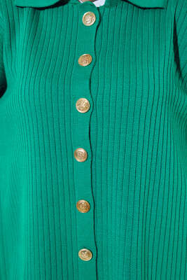 Boydan Düğmeli Fitilli İkili Takım Yeşil - Thumbnail