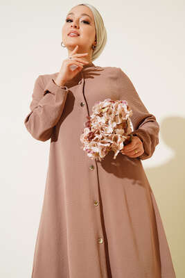 Boydan Düğmeli İkili Takım Bej - İKİLİ TAKIM