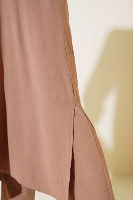 Boydan Düğmeli İkili Takım Bej - İKİLİ TAKIM