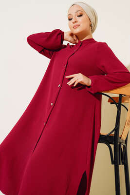 Boydan Düğmeli İkili Takım Bordo - İKİLİ TAKIM