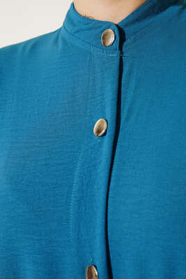 Boydan Düğmeli İkili Takım Petrol - İKİLİ TAKIM