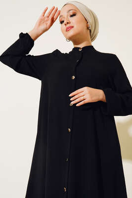 Boydan Düğmeli İkili Takım Siyah - İKİLİ TAKIM