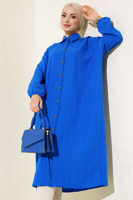 Boydan Düğmeli Uzun Tunik Saks - 300-500 TL Ürünler
