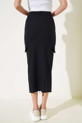 Boydan Fermuarlı Midi Etek Siyah - Kadın Giyim Modelleri