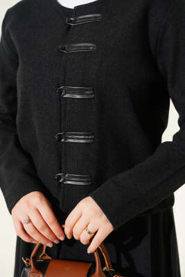 Brit Düğmeli Fitilli Kaşe Etekli İkili Takım Antrasit - İkili Takım