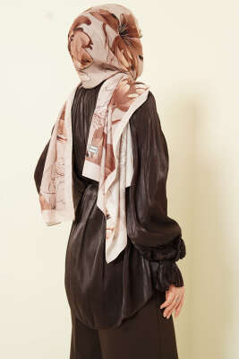 Brit Düğmeli Gül Detaylı Abiye Gömlek Acı Kahve - Bayram Kombinleri