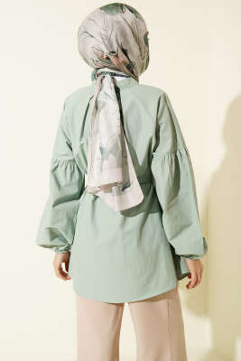 Brit Düğmeli Hakim Yaka Poplin Gömlek Mint - Gömlek