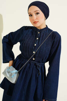 Brit Düğmeli Kot İkili Takım Lacivert - İkili Takım