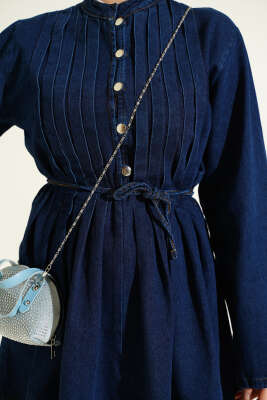 Brit Düğmeli Kot İkili Takım Lacivert - İkili Takım