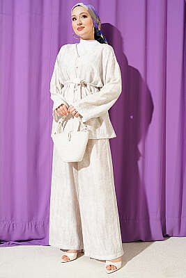 Brit Düğmeli Kuşaklı İkili Takım Taş - İkili Takım