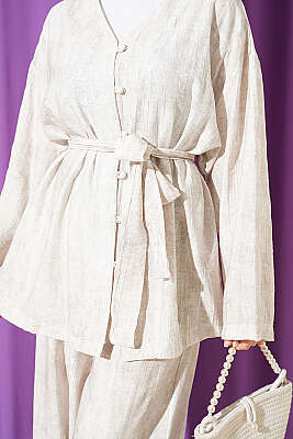 Brit Düğmeli Kuşaklı İkili Takım Taş - İkili Takım