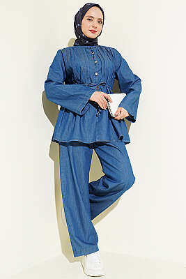 Brit Düğmeli Nervürlü Kot İkili Takım Kot - ASME