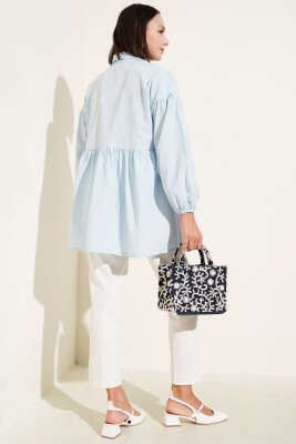 Brit Fiyonk Düğme Detaylı Gömlek Mavi - 300-500 TL Ürünler