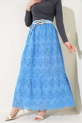 Brodeli Kat Kat Etek Mavi 