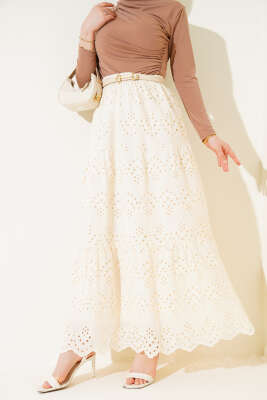 Brodeli Kat Kat Etek Taş 