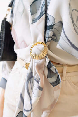 Bronşlu Önden Bağlamalı Bluz Füme - Kadın Giyim Modelleri