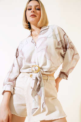 Bronşlu Önden Bağlamalı Bluz Kahve - Kadın Giyim Modelleri