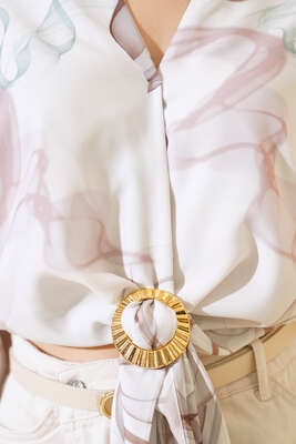 Bronşlu Önden Bağlamalı Bluz Kahve - Kadın Giyim Modelleri