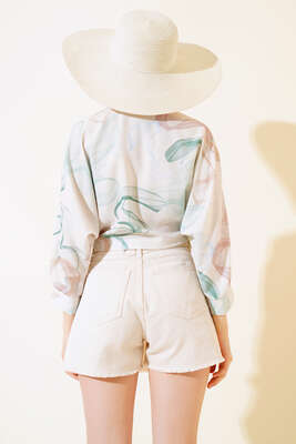 Bronşlu Önden Bağlamalı Bluz Yeşil - Kadın Giyim Modelleri