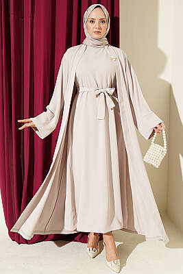 Broş Aksesuarlı Abaya Takım Taş - FİXAY