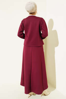 Broşlu Etekli İkili Takım Bordo - 500-700 TL Ürünler