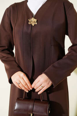 Broşlu Etekli İkili Takım Kahve - İkili Takım