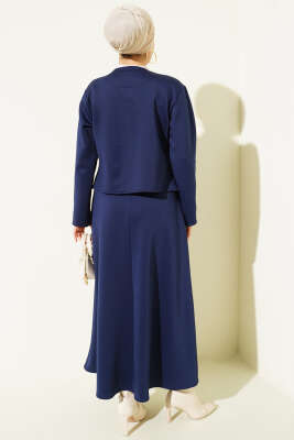 Broşlu Etekli İkili Takım Lacivert - İkili Takım