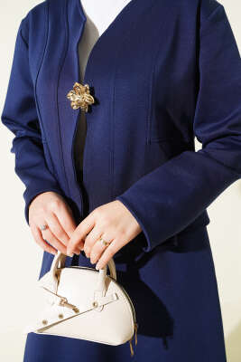 Broşlu Etekli İkili Takım Lacivert - İkili Takım