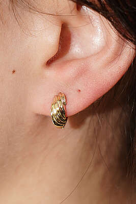 Burgu Desenli Küpe Gold - Küpe