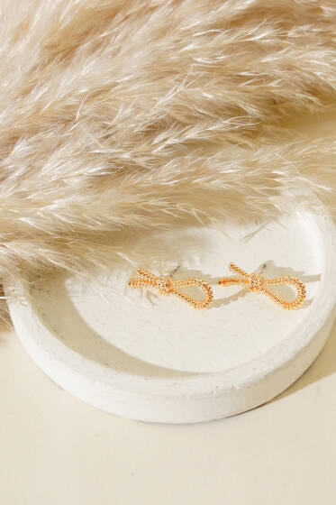 Burgu Düğüm Küpe Gold - Küpe