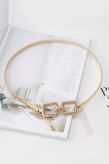 Burgu Toka İtalyan Yassı Kemer Gold - Deri Kemer