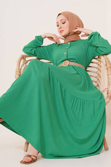 Bürümcük Dört Düğmeli Elbise Benetton - Tesettür Elbise