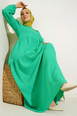 Bürümcük Elbise Yeşil - Thumbnail