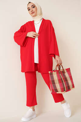 Bürümcük Kimono İkili Takım Kırmızı 
