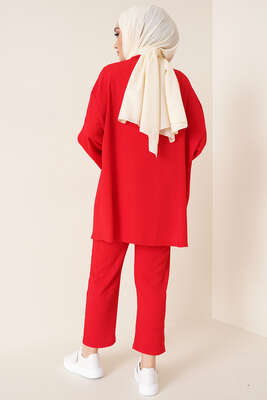 Bürümcük Kimono İkili Takım Kırmızı - İKİLİ TAKIM