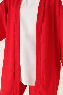 Bürümcük Kimono İkili Takım Kırmızı - İKİLİ TAKIM