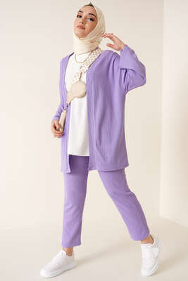 Bürümcük Kimono İkili Takım Lila - FİXAY