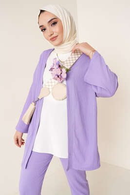 Bürümcük Kimono İkili Takım Lila - İKİLİ TAKIM