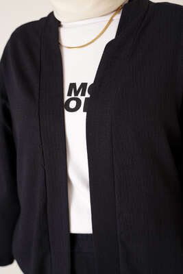 Bürümcük Kimono İkili Takım Siyah - İKİLİ TAKIM